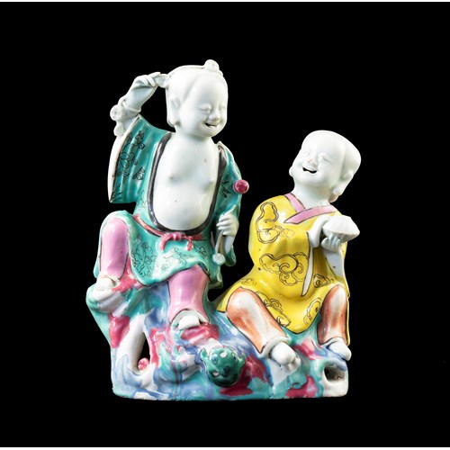 Chinese export porcelain figure group of the Hehe Erxian